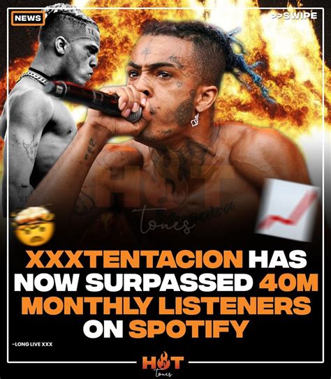 Now Xxxtentacion Hits 40 Million Monthly Listeners On Spotify For The First Time 🔥🕊️