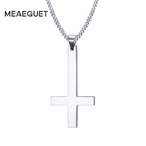 Meaeguet Stainless Steel Upside Down Cross Inverted Cross Of St Peter