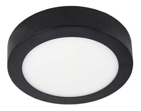 Plafon Led Negro W Redondo Circular Aplique Superficial