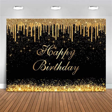 Buy Moca Black And Gold Birthday Backdrop Black Glitter Dots