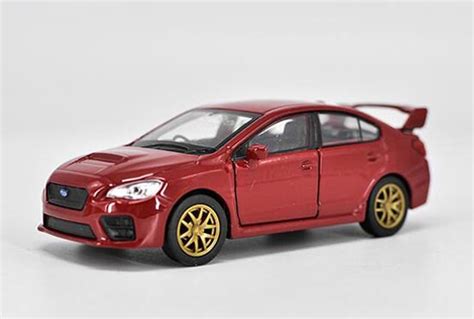 Diecast Subaru Impreza WRX STI Toy 1:36 Red / Blue By Welly [VB2A519]