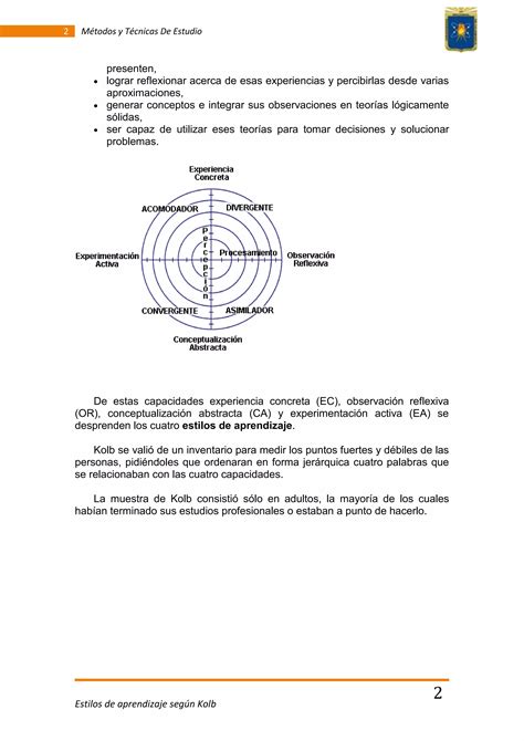 Estilos De Aprendizaje Según Kolb Pdf