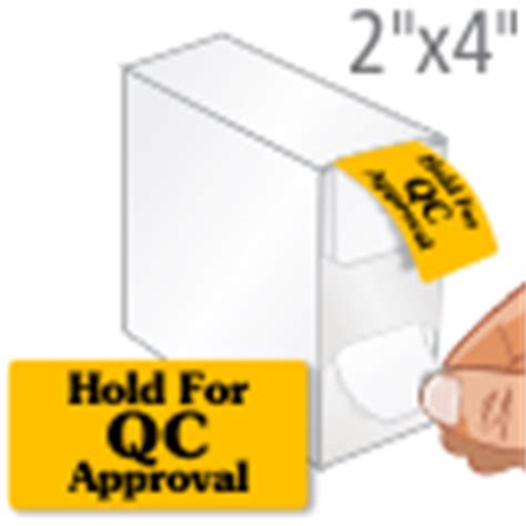 Hold For QC Approval Labels in Dispenser | Made in USA, SKU - LB-2513