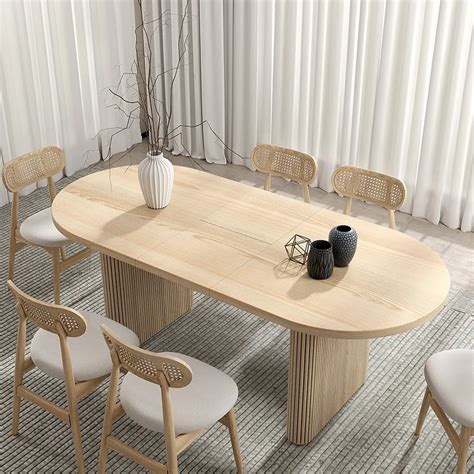 Japandi 39 55 Extendable Whitewash Dining Table 6 Seater Oval Round