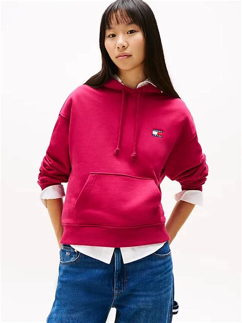 Tommy Badge Boxy Hoody Pink Tommy Hilfiger