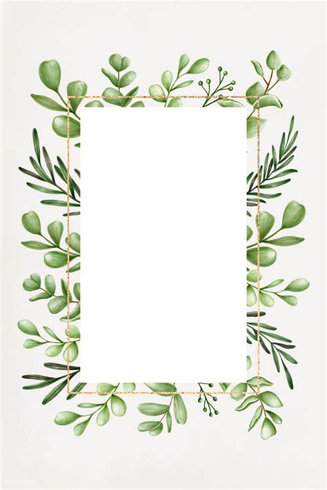 Green Floral Frame Vector Premium Image By Noon