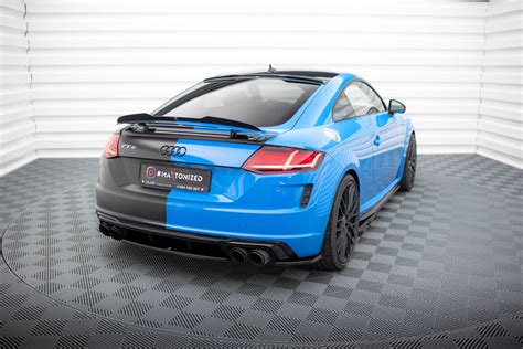 Heck Ansatz Flaps Diffusor für Audi TT S 8S schwarz Hochglanz 89 00