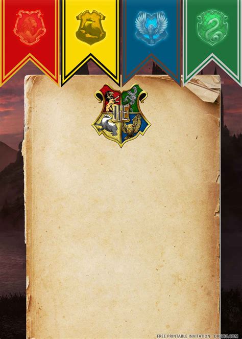 Blank Harry Potter Invitation Template