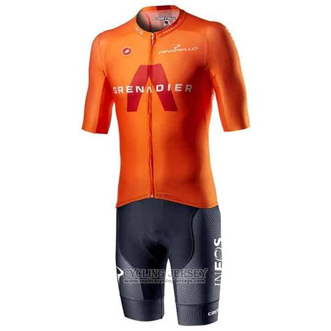 2021 Cycling Jersey Ineos Grenadiers Orange Short Sleeve And Bib Short ...