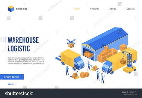 Isometric Warehouse Logistics Vector Illustration Cartoon Stock Vector ...