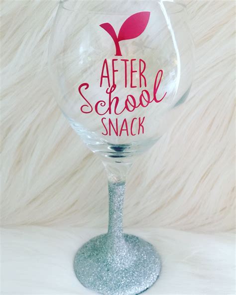 After School Snack Wine Glass Teacher T Wine Glass Funny Etsy Diy Christmas Mug Ts