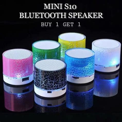 Buy 1 Get 1 S10 Mini Portable Wireless Bluetooth With Led Dancing Light Speaker With Support Usb