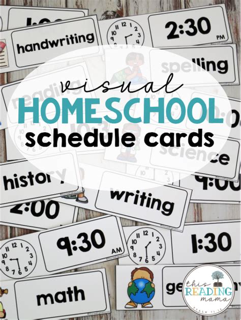 Visual Homeschool Schedule Cards Free To Print From This Reading Mama