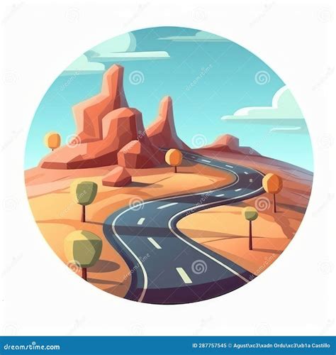 Illustration of a Cartoon Drawing of a Road. Stock Illustration ...