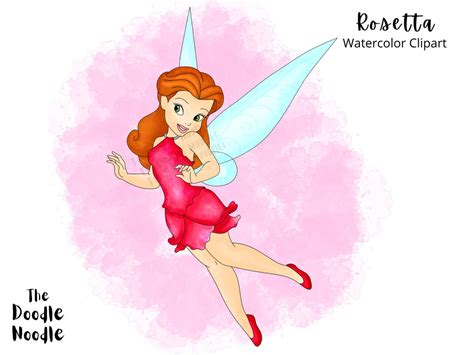 Rosetta Tinkerbell Watercolor Clipart Fairies Digital Etsy