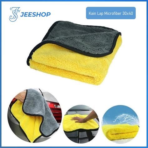 Jual Kain Lap Microfiber Serbaguna 30x40cm Kain Lap Mobil Motor 2 Sisi