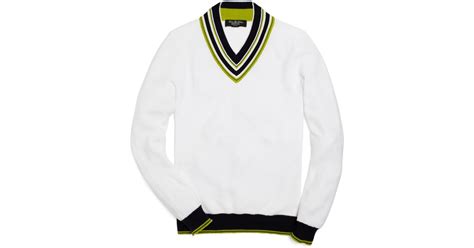 Brooks brothers Prosport Supima Tennis V-neck Sweater in White for Men ...