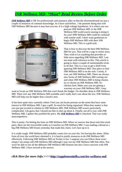 iNR Wellness MD:-How does it work?