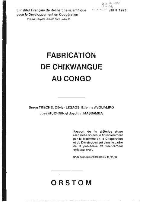 Pdf Fabrication De Chikwangue Au Congo