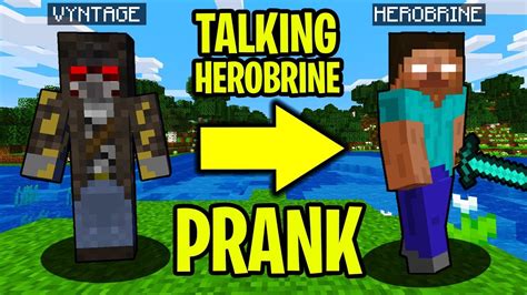 Talking Herobrine Prank In Minecraft Minecraft Trolling Video Youtube