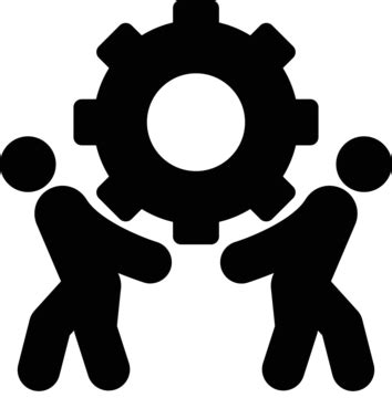 Worker Teamwork Illustration Cogwheel Vector Teamwork Illustration