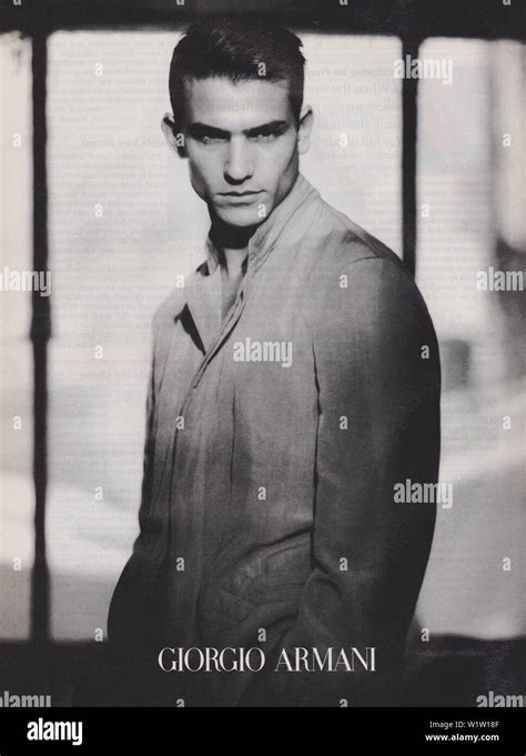 poster advertising Giorgio Armani male model in paper magazine from 1998, no slogan ...