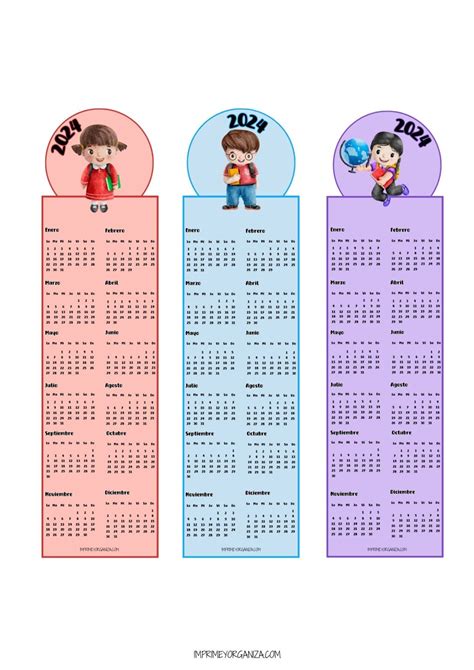 Calendarios Infantiles Imprime Y Organiza