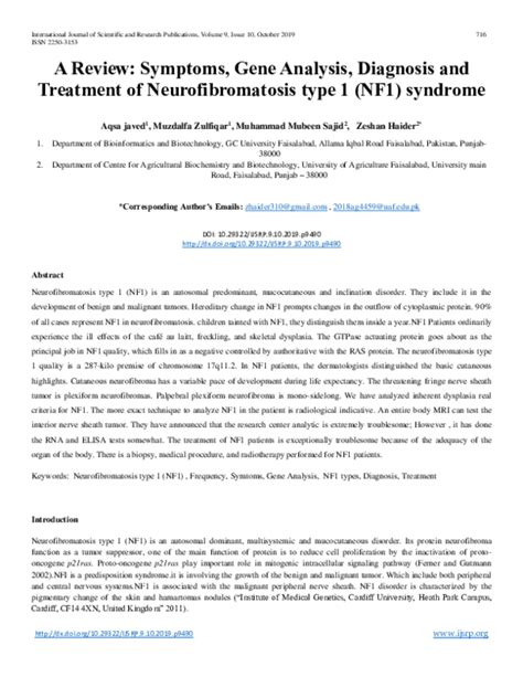 (PDF) A Review: Symptoms, Gene Analysis, Diagnosis and Treatment of ...