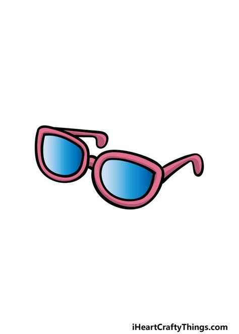 Cartoon Sunglasses Drawing - How To Draw Cartoon Sunglasses Step By Step