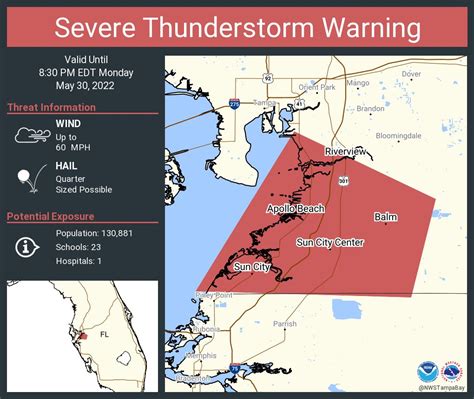 Nws Severe Tstorm On Twitter Severe Thunderstorm Warning Including Riverview Fl Sun City