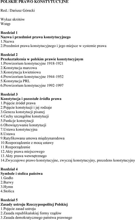 Rozdział 1 Nazwa i przedmiot prawa konstytucyjnego 1 Nazwa 2 Przedmiot