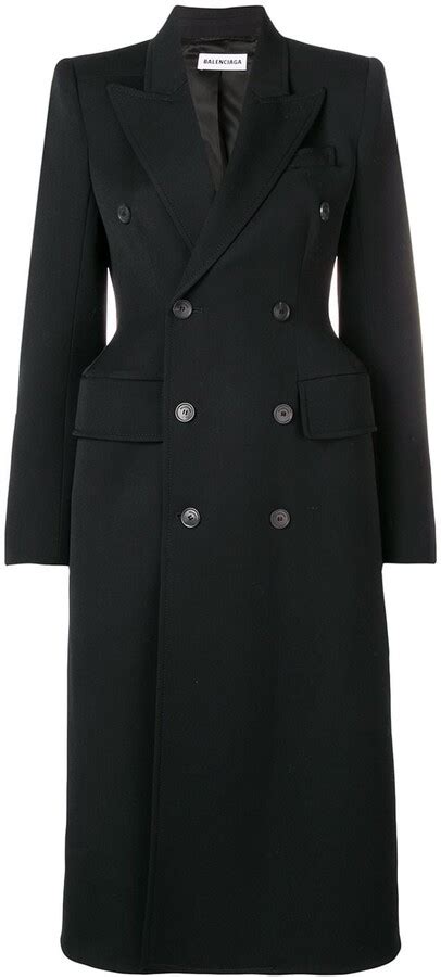 Balenciaga Hourglass Double Breasted Coat Shopstyle