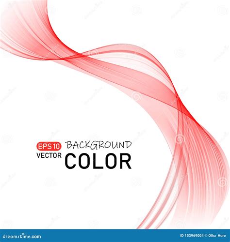 Abstract Color Wave Vector Background Transparent Flying Light Red