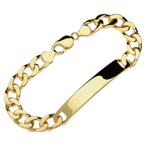 Mens Ct Yellow Gold Curb Identity Bracelet Miltons Diamonds