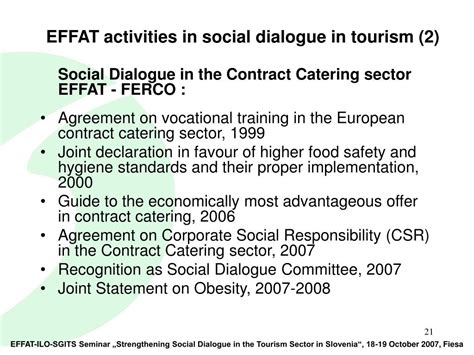 Ppt European Social Dialogue In Tourism Kerstin Howald Effat Tourism