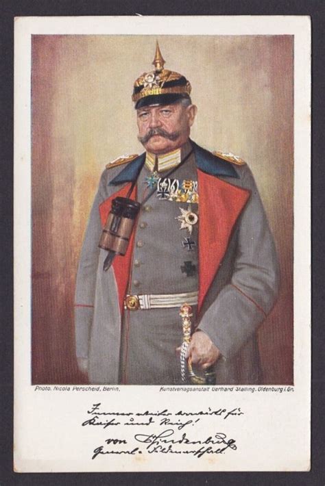 Postcard Wwi General Field Marshal Paul Von Hindenburg Unposted