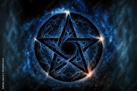 Satanic Symbol Pentagram Or Star Demon Or Devil Symbol Generative AI