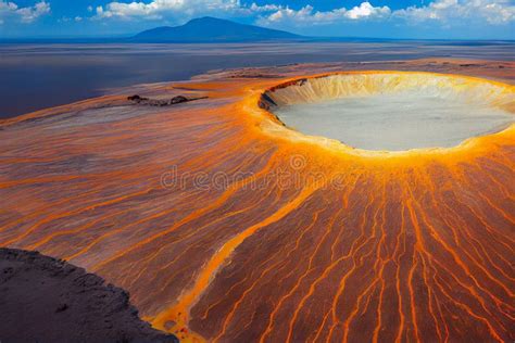 Dormant Volcano Crater On A Barren Landscape Stock Image Image Of