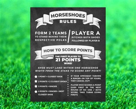 Printable Horseshoe Rules And Regulations