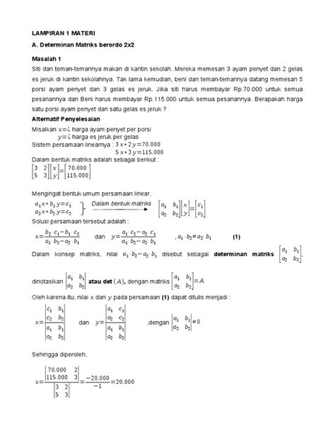 Menghitung Determinan Matriks Pdf