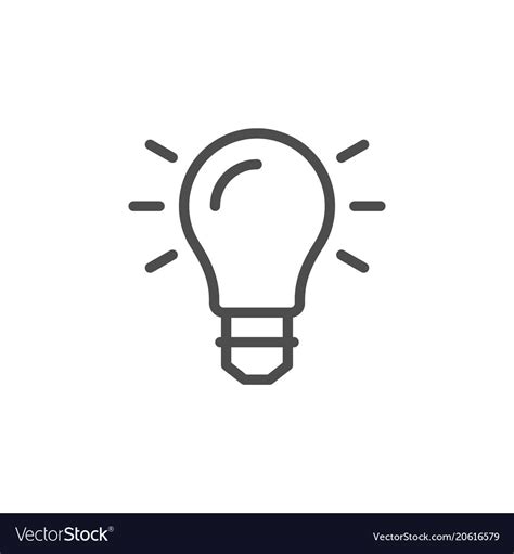 Light Bulb Line Icon Royalty Free Vector Image