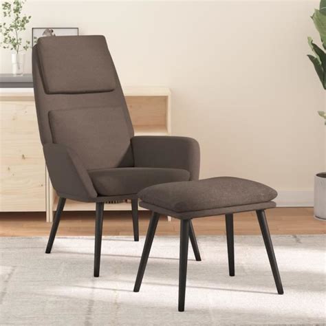 Keenso Chaise De Relaxation Avec Tabouret Taupe Tissu Kn Cdiscount