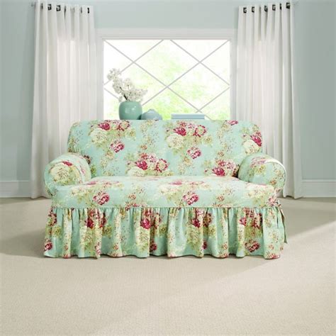 Sure Fit Ballad Bouquet By Waverly T Cushion Loveseat Slipcover Bed