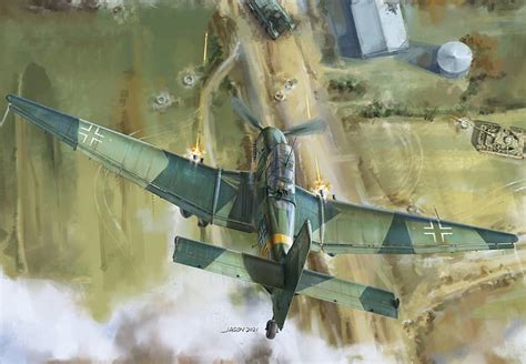 第二次世界大戦 軍事 軍用機 航空機 飛行機 Boxart ドイツ空軍 ドイツ ユンカース Ju 87 ストゥーカ ユンカース 爆撃機、 Hdデスクトップの壁紙