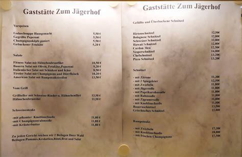 Speisekarte Von Gastst Tte Zum J Gerhof Restaurant Gro Gerau