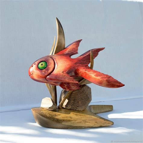 Композиция из дерева Wooden Red Fish #1. Рыба в интернет-магазине на ...