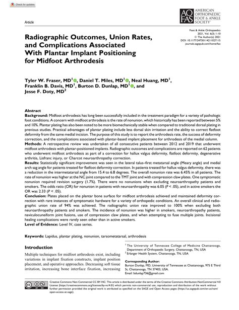 Pdf Radiographic Outcomes Union Rates And Complications Associated