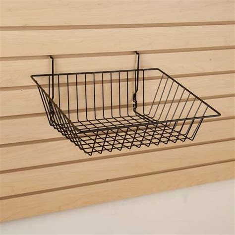 Econoco 15 In W X 12 In D X 5 In H Black Sloping Wire Basket Pack