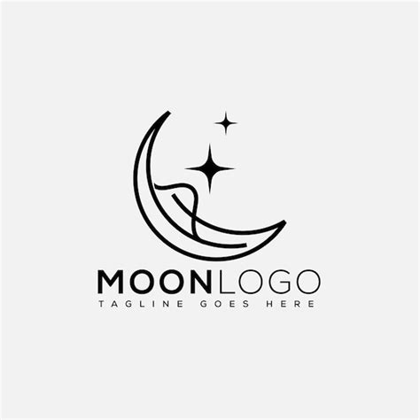 Mond Logo Design Vorlage Vektorgrafik Branding Element Premium Vektor