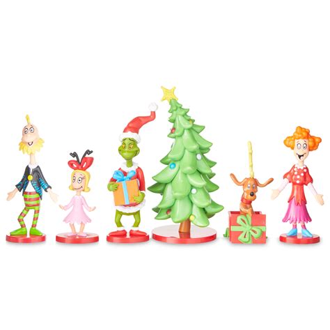 Dr Seuss The Grinch Christmas 6 Piece Collectible Figurine Set Vinyl